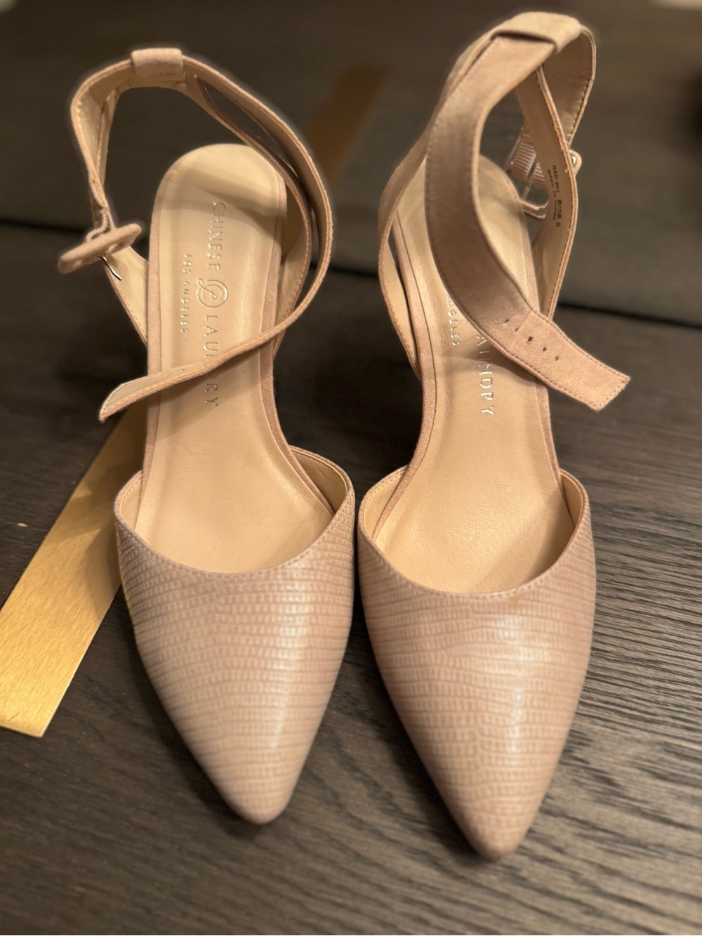 Chinese Laundry Nude Pointed-Toe Ankle-Strap Heels